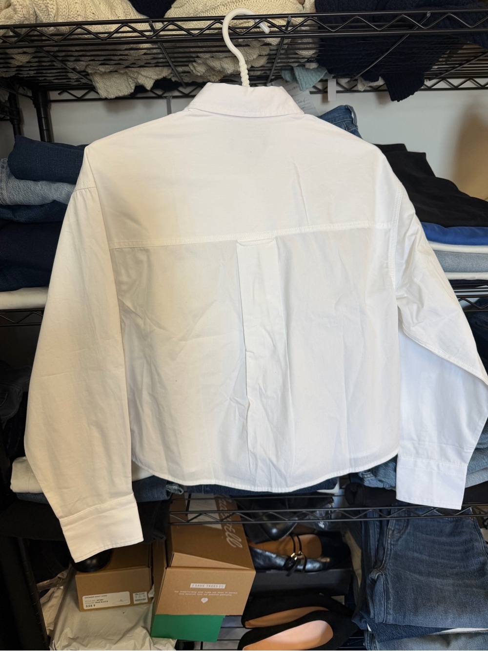 J CREW SIZE XS Étienne cropped button-up shirt in cotton poplin $98 - Picture 5 of 5